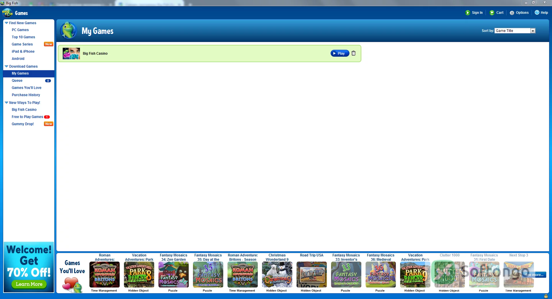 Big Fish Game Manager