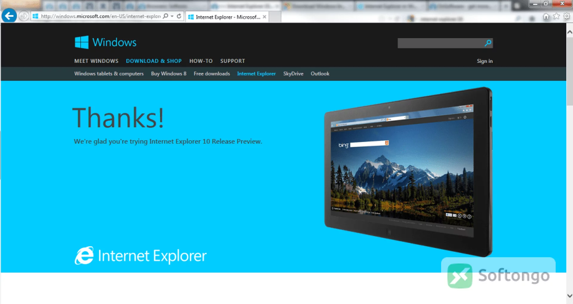 Internet Explorer 10 for Windows 7