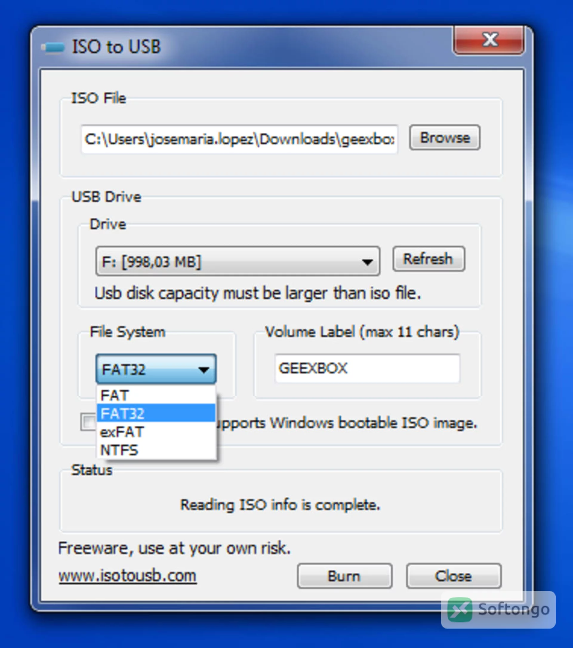 ISO to USB